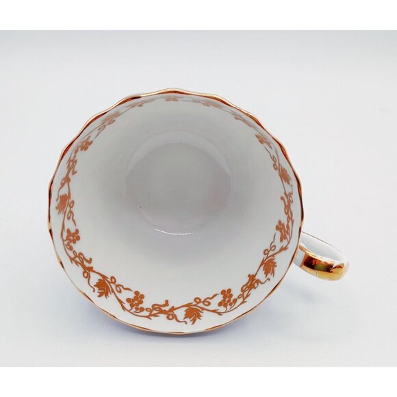 Aynsley Bone China Teacup and Saucer, Gray Swirl - Picture 13 of 13